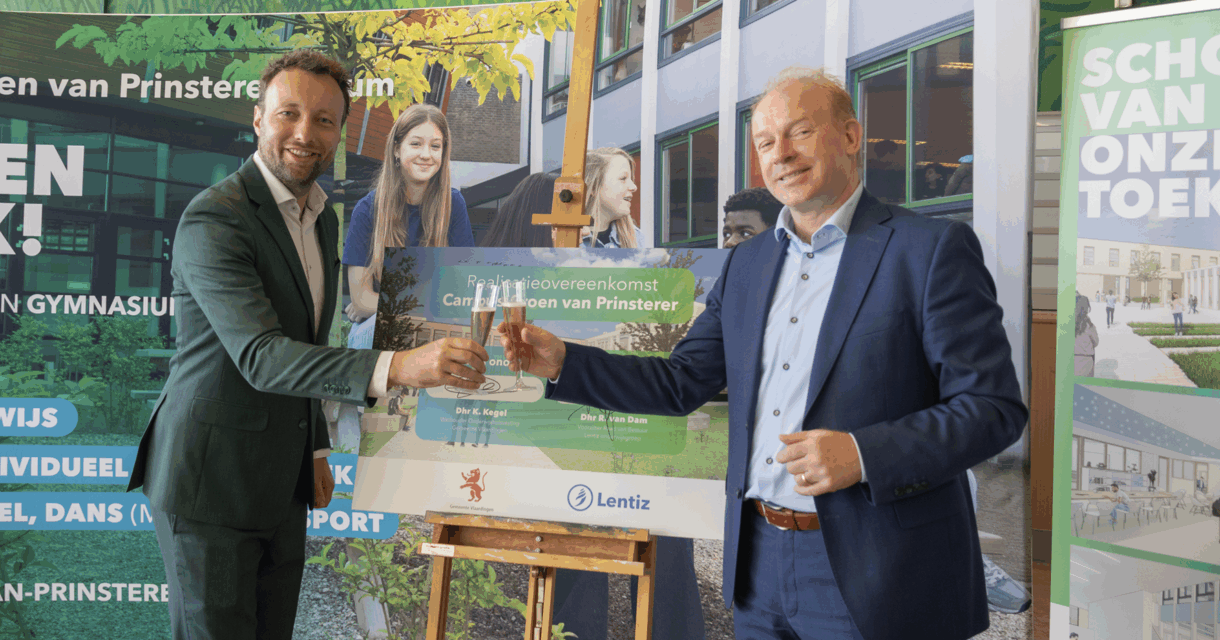Wethouder Koen Kegel en Voorzitter Raad van Bestuur Lentiz onderwijsgroep Rick van Dam