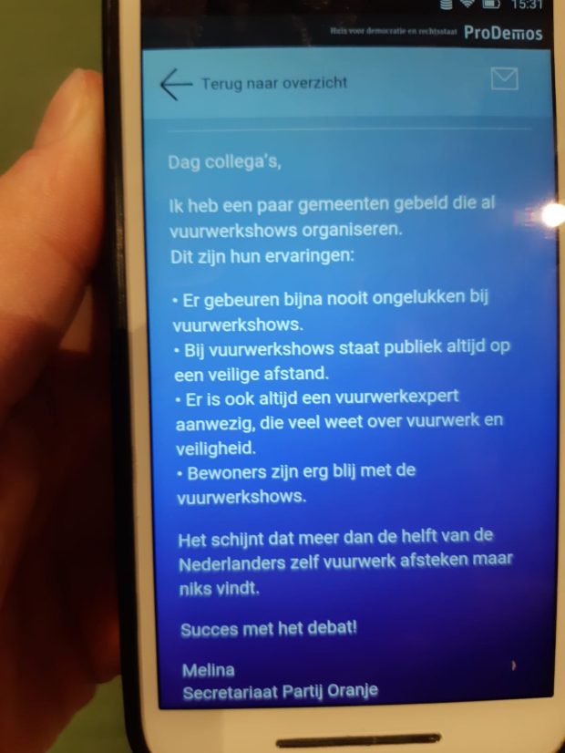 telefoon met de opdracht