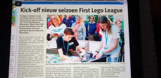 kick off first lego league in de krant